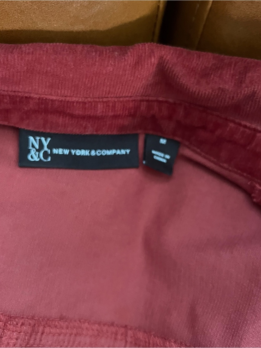 New York & Company Rust Red Button-Front Long Sleeve Shirt Dress Jacket Sz M - Picture 4 of 8